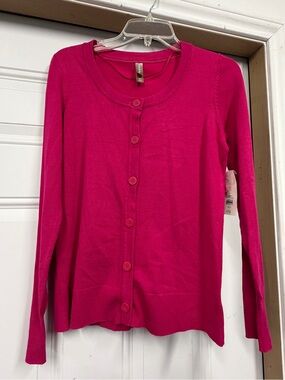 White stag S/ch 4-6 Bright Pink six Button-Front Cardigan          #194